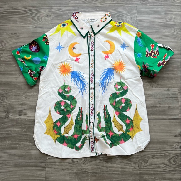 Print Lapel Shorts Set - Picture 7 of 10